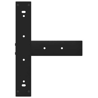 Крака за бар маса, Т-образни, 2 бр., черни, 40x35x(100-101) см, стомана