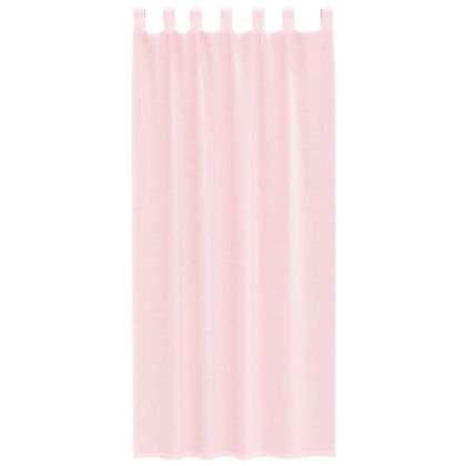 Пердета от воал с прът джобове, 2 бр, светлорозово