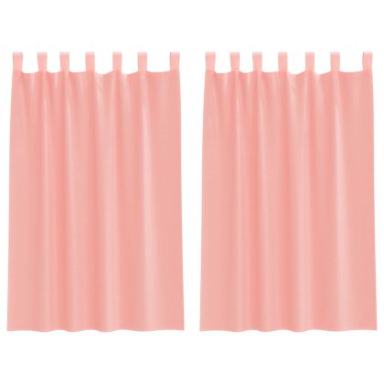 Пердета от воал с прът джобове, 2 бр, розово