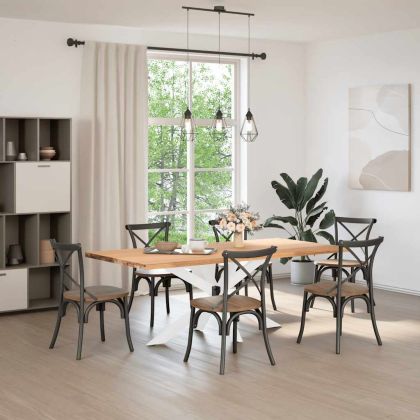 Крак за трапезна маса, форма на паяк, бял, 150x78x(72-73) см, стомана