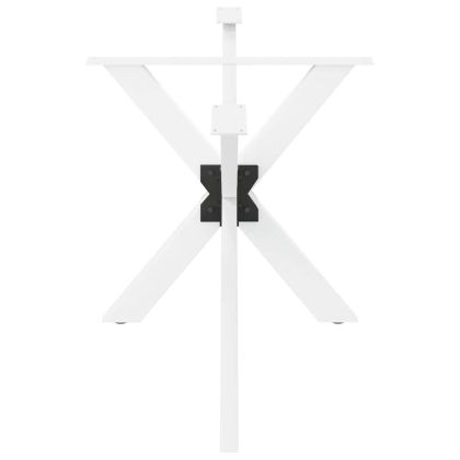 Крак за трапезна маса, форма на паяк, бял, 150x78x(72-73) см, стомана