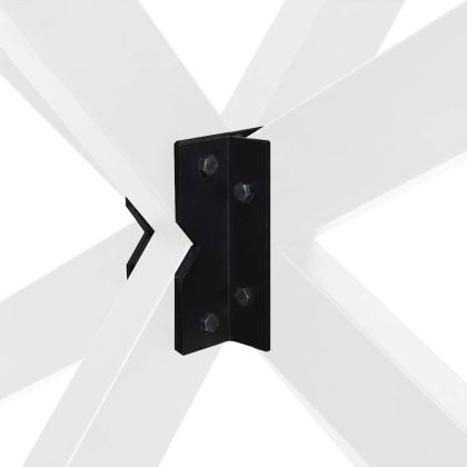 Крак за трапезна маса, форма на паяк, бял, 150x78x(72-73) см, стомана