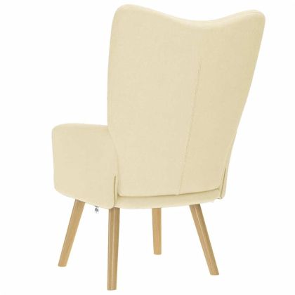 Релакс стол, кремав, текстил