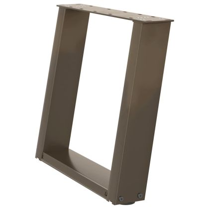 Крака за масичка за кафе, U-образни, 2 бр., естествена стомана, 50 x (42-43) см, стомана