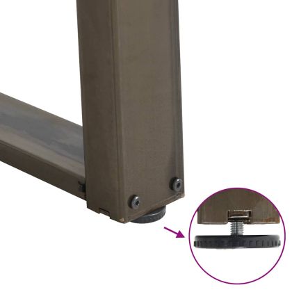 Крака за трапезна маса, U-образни, 2 бр., естествена стомана, 80 x (72-73) см, стомана