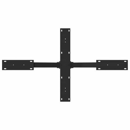 Крак за масичка за кафе, форма на паяк, черен, 98x58x(42-43) см, стомана