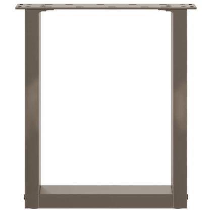 Крака за масичка за кафе, U-образни, 2 бр., естествена стомана, 38 x (42-43) см, стомана