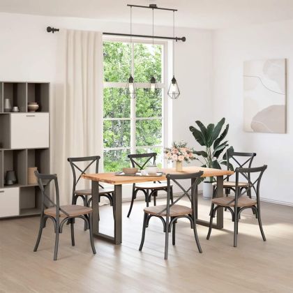 Крака за трапезна маса, U-образни, 2 бр., естествена стомана, 60 x (72-73) см, стомана