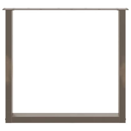 Крака за трапезна маса, U-образни, 2 бр., естествена стомана, 90 x (72-73) см, стомана