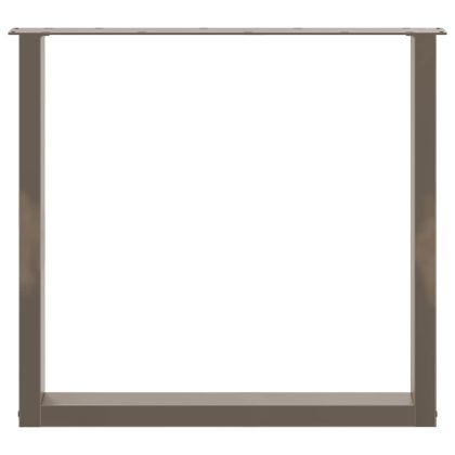 Крака за трапезна маса, U-образни, 3 бр., естествена стомана, 80 x (72-73) см, стомана