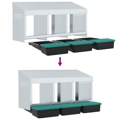Кутия за пилета с 3 отделения, за стенен монтаж, поцинкована стомана