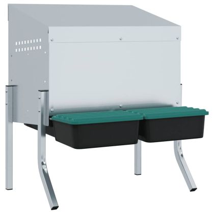 Кутия за гнездене за пилета с 2 отделения и крака, поцинкована стомана