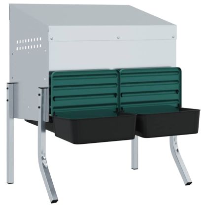 Кутия за гнездене за пилета с 2 отделения и крака, поцинкована стомана