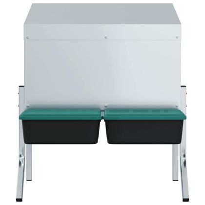 Кутия за гнездене за пилета с 2 отделения и крака, поцинкована стомана