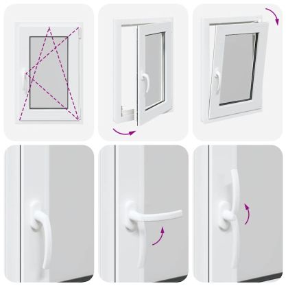 Прозорец за мазе "RISOR" 50x75 см, накланящ се и завъртащ се, DIN десен, бял