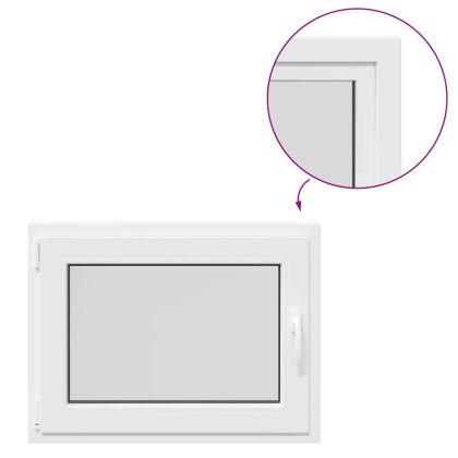 Прозорец за мазе "RISOR" 80x50 см, накланящ се и завъртащ се, DIN ляв, бял