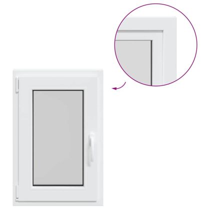 Прозорец за мазе "RISOR" 50x75 см, накланящ се и завъртащ се, DIN ляв, бял