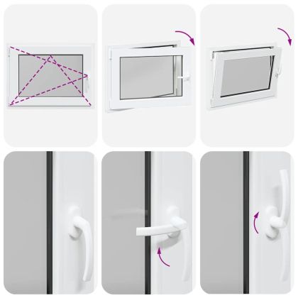 Прозорец за мазе "RISOR" 80x70 см, накланящ се и завъртащ се, DIN ляв, бял