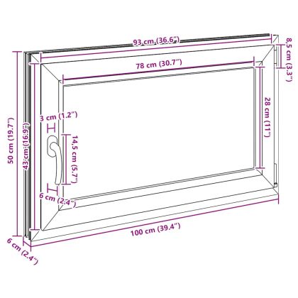 Прозорец за мазе "RISOR" 100x50 см, отваряемо-отварящ се, DIN десен, бял