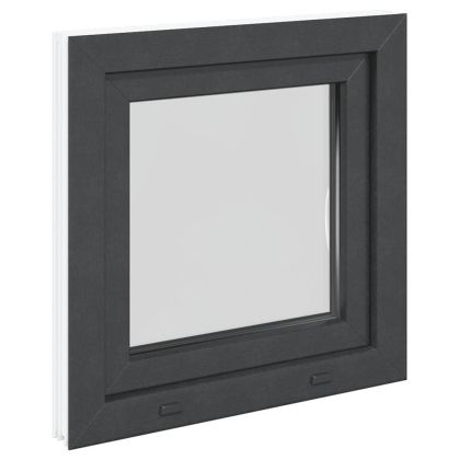 Прозорец за мазе "RISOR" 50x50 см Отварящо-отваряем DIN десен антрацит