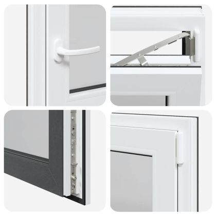 Прозорец за мазе "RISOR" 50x50 см Отварящо-отваряем DIN десен антрацит