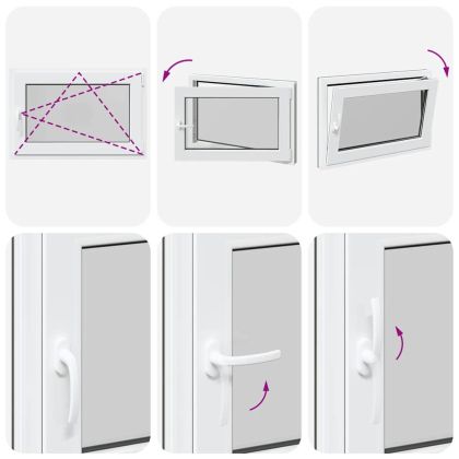 Прозорец за мазе "RISOR" 90x70 см Отварящо-отваряем DIN десен антрацит