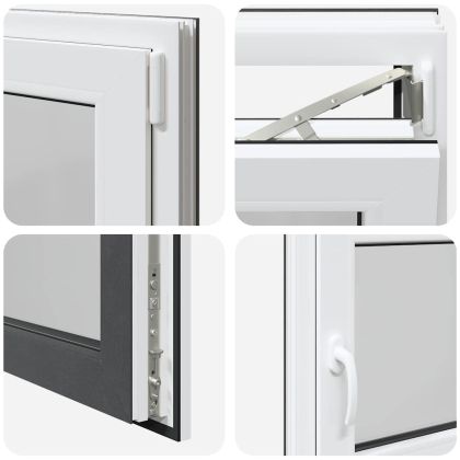 Прозорец за мазе "RISOR" 90x70 см Отварящо-отваряем DIN десен антрацит