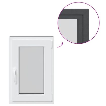 Прозорец за мазе "RISOR" 50x75 см Отварящо-отваряем DIN десен антрацит