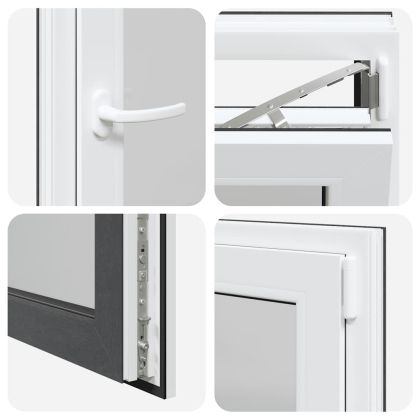 Прозорец за мазе "RISOR" 50x75 см Отварящо-отваряем DIN десен антрацит