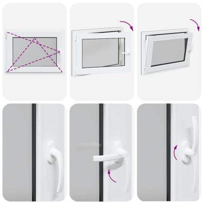 Прозорец за мазе "RISOR" 80x50 см Отварящо-отваряем DIN ляв антрацит