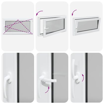 Прозорец за мазе "RISOR" 110x70 см Отварящо-отваряем DIN десен антрацит