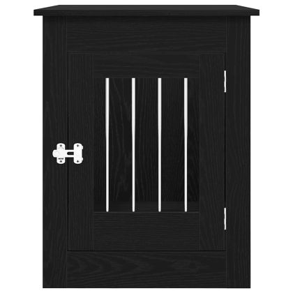 Кучешка клетка, черен дъб, 80x55x68 см, инженерно дърво