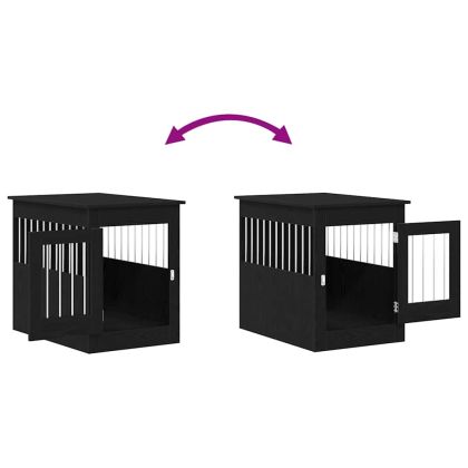 Кучешка клетка, черен дъб, 80x55x68 см, инженерно дърво