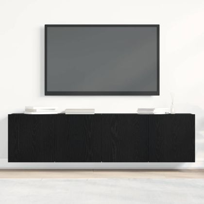 ТВ шкафове, 2 бр., черен дъб, 160x30x41 см, инженерно дърво