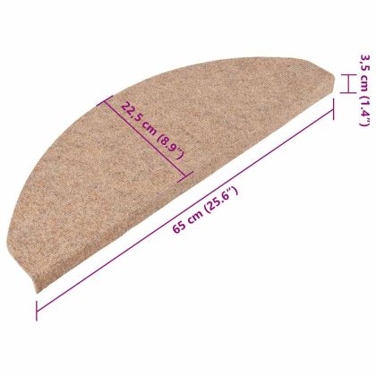 Самозалепващи стелки за стъпала, 15 бр, 65x22,5x3,5 см, бежови