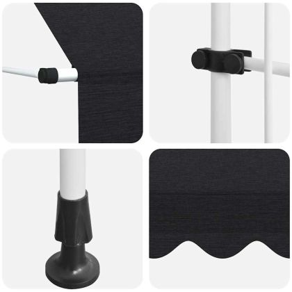 Сенник с ръчно управление, 150 см, антрацит