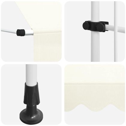 Ръчно прибиращ се сенник, 300 см, кремав