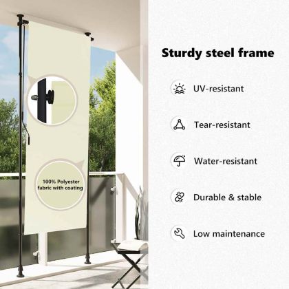 Външна ролетна щора, 100x270 см, кремава