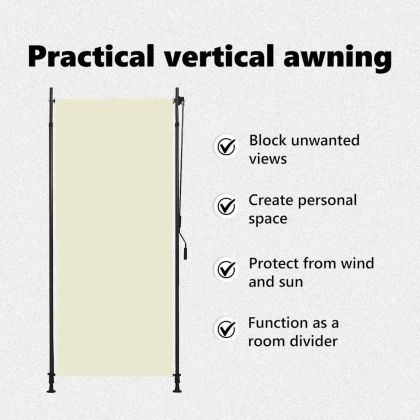 Външна ролетна щора, 100x270 см, кремава