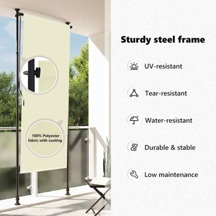 Външна ролетна щора, 120x270 см, кремава