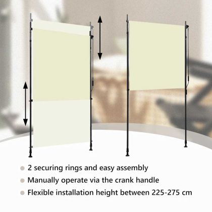 Външна ролетна щора, 120x270 см, кремава