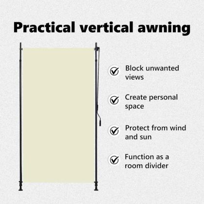Външна ролетна щора, 120x270 см, кремава