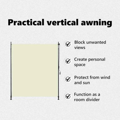 Външна ролетна щора, 200x270 см, кремава