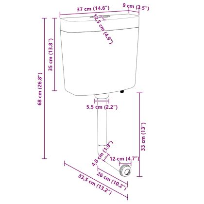 Тоалетно казанче с долен вход за вода, 3/6 л, маслина