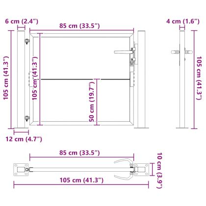 Градинска порта 100x100 см, кортенова стомана