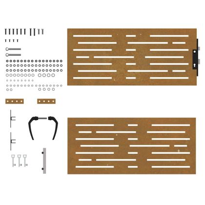 Градинска порта 85x100 см, кортенова стомана, квадратен дизайн
