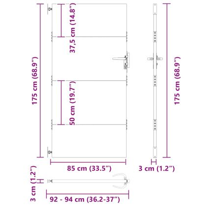 Градинска порта 85x175 см, кортенова стомана