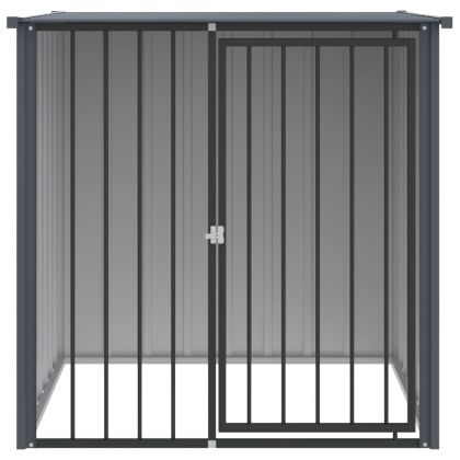 Къща за куче с покрив черна 110x103x109 см поцинкована стомана