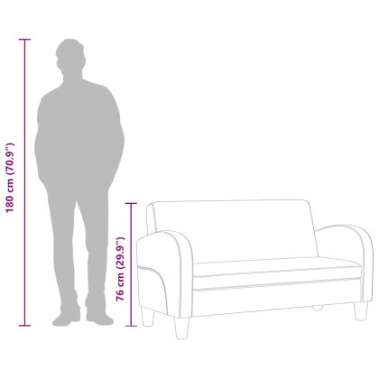 Двуместен диван, изкуствена кожа, черен