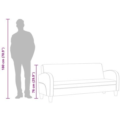 3-местен диван, изкуствена кожа, черен